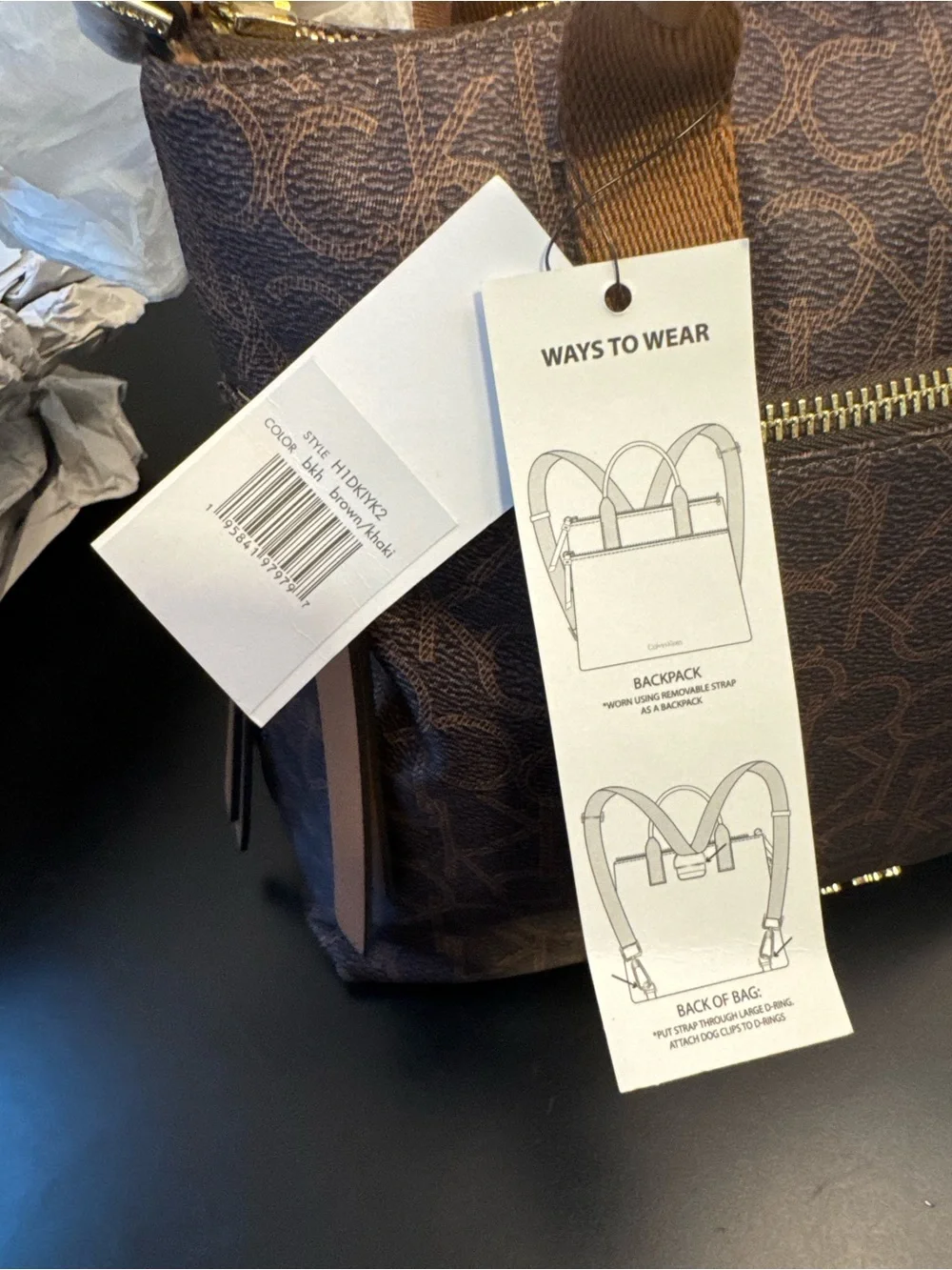 Calvin Klein monogram top-handle satchel bag